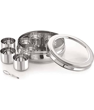 Visaxmi Steel Masala Box Steel Silver Spice Container ( Set of 1 )