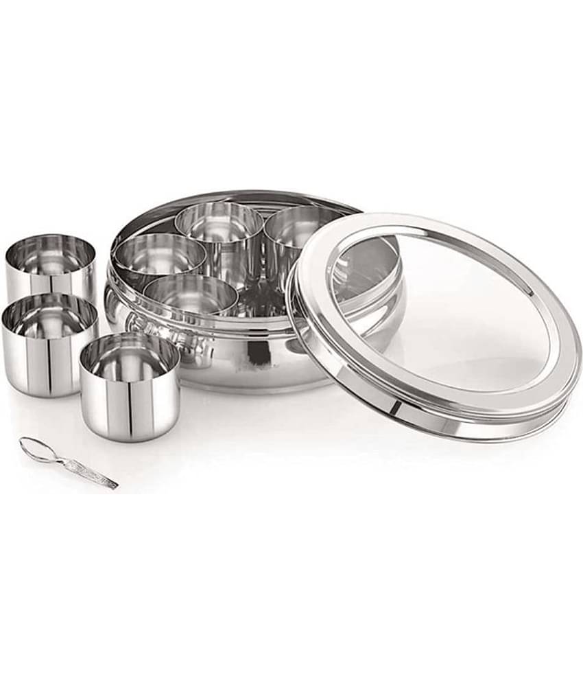Visaxmi Steel Masala Box Steel Silver Spice Container ( Set of 1 )