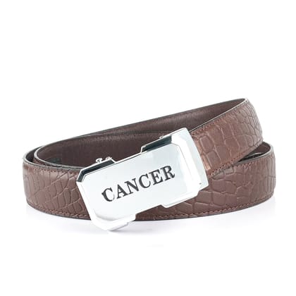 Hemener Men Cancer Zodiac Buckle Genuine  Leather Belt-28