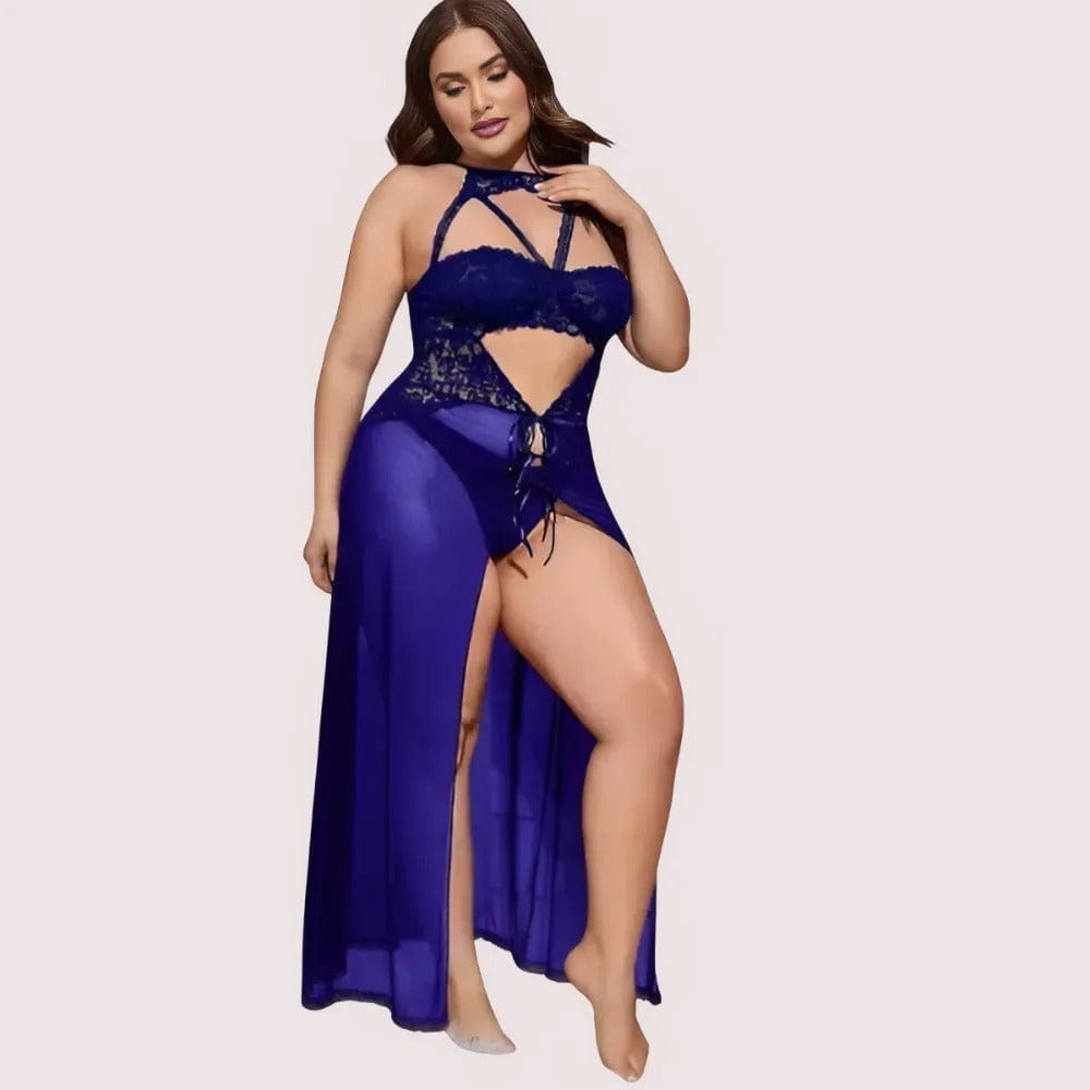 Azure Bloom Women's Blue Babydoll Set