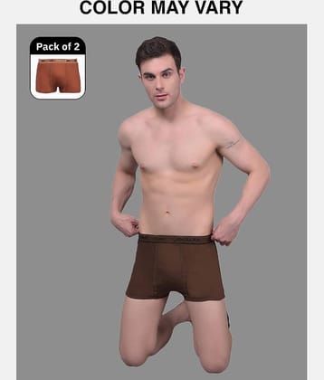Dollar Lehar Mens Combed Cotton Trunk - Pack of 2 - (Colour May Vary)