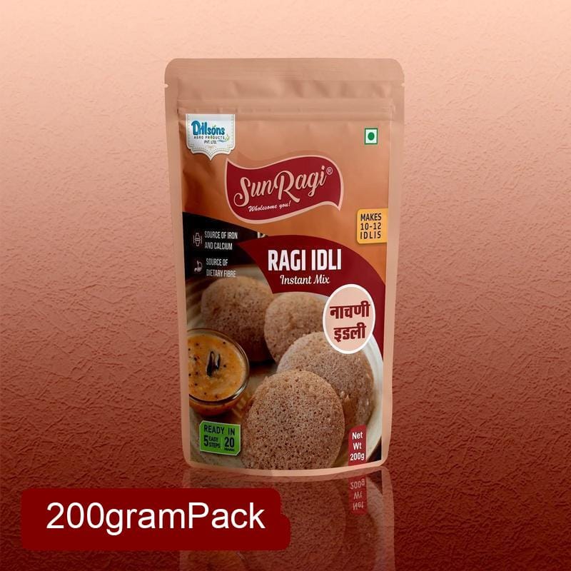 SunRagi Ragi Idli Instant Mix (200g) | Healthy Finger Millet Premix | Soft & Fluffy Instant Breakfast
