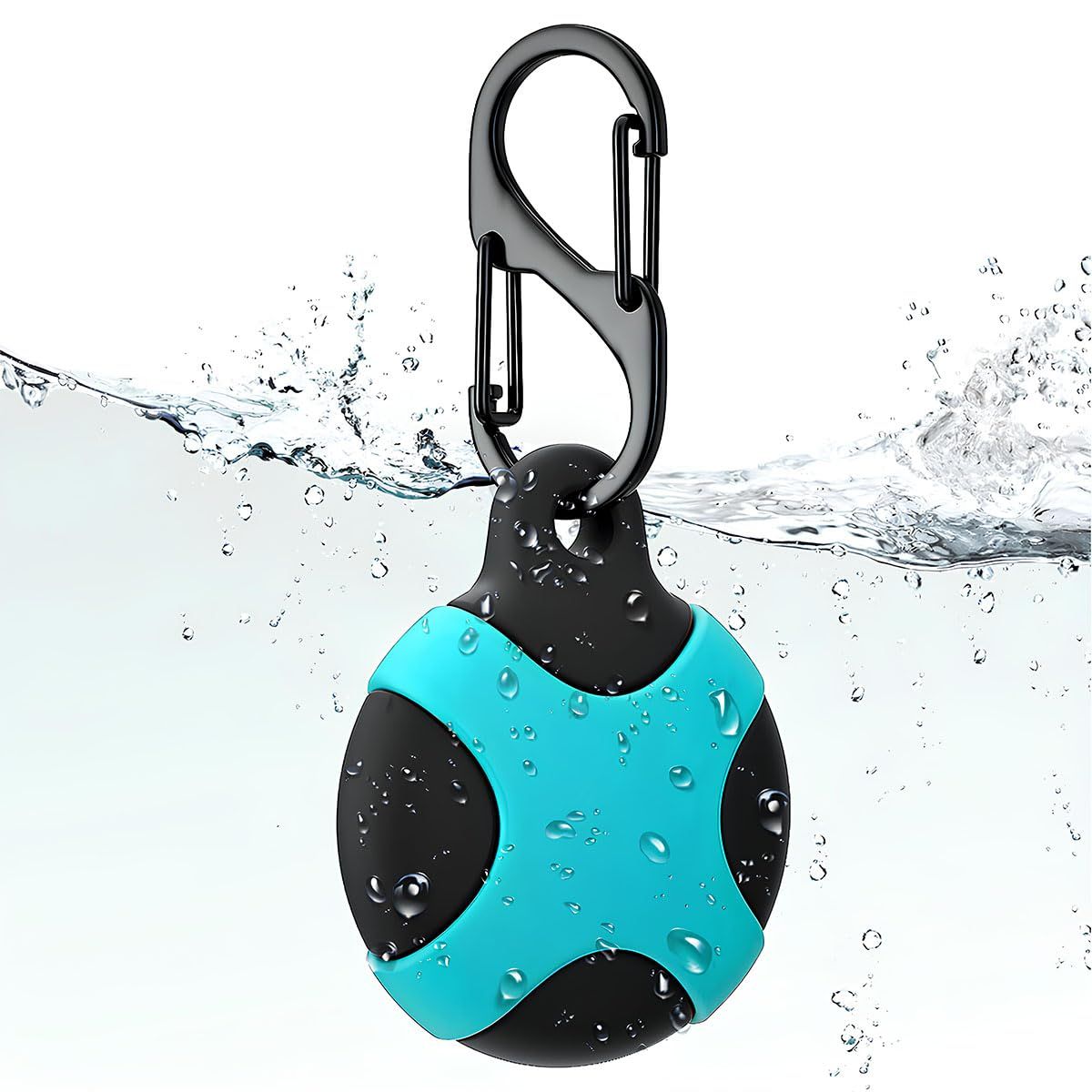 KACA IPX8 Waterproof Silicone Case Compatible with Apple AirTag - Full Protection, Keychain Included, Waterproof, Premium Food Grade Silicone, Scratch-Free, Safe for Kids and Pets [Black & Blue] Black & Blue / not found