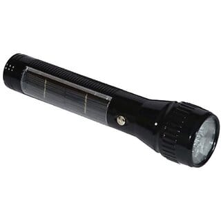 Solar LED Torch with Compass - (Black, Plastic and 1-Watt)