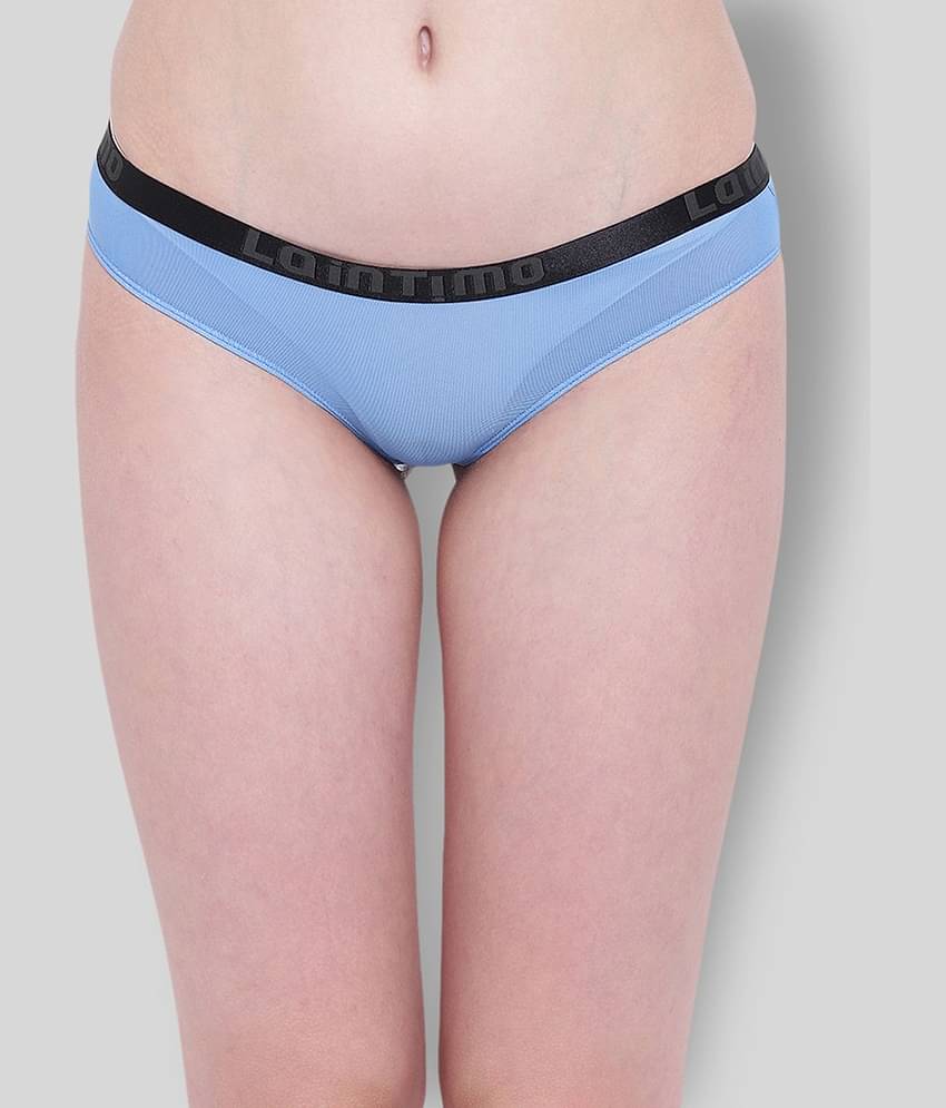 La Intimo Nylon Solid Women's Boy Shorts ( Blue )