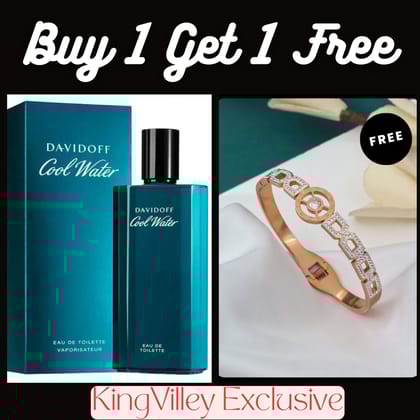 BUY 1 GET 1 Daviidoff Cool Water Eau De Toilette For Unisex(125Ml) And Bracelet