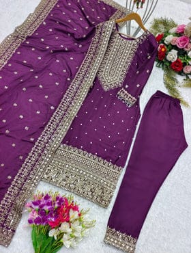 Designer Party Wear Top-Pent With Beautiful Dupatta Set