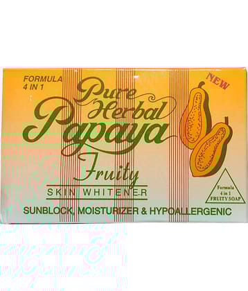 Pure Herbal Papaya Fruity Skin Whitening Soap for All Skin Type ( Pack of 1 )