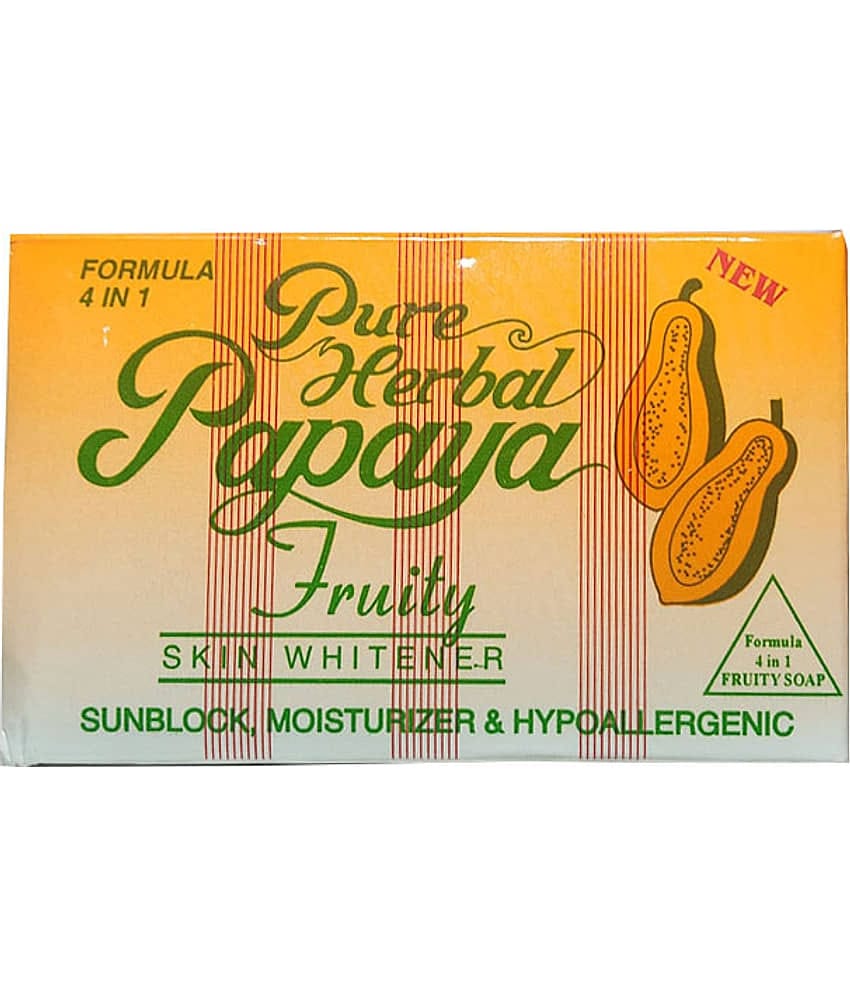 Pure Herbal Papaya Fruity Skin Whitening Soap for All Skin Type ( Pack of 1 )