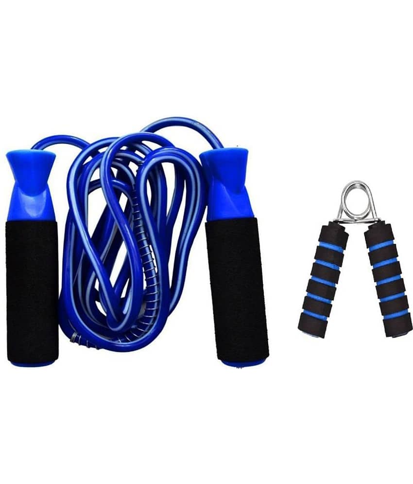 EmmEmm Best Selling Combo of Blue Foam Skipping Rope & Foam Hand Gripper (For Gym, Fitness & Exercise