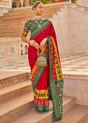 Royal Red Woven Patola Silk Saree