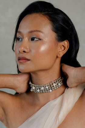 Noor Choker-Silver-Adjustable