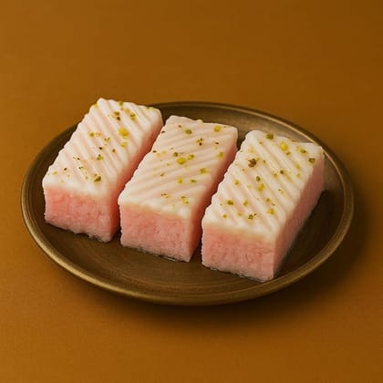 BANGLARMISTI Rose Sandesh - Bengali Fusion Sweets, Creamy Delicious Rose Flavour Mouth Watering Soft Fusion Dessert, 12 Pieces Pack