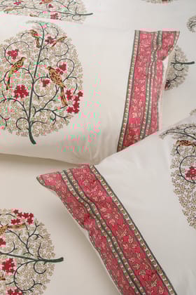 Bagh E Meena Cotton Percale Hand Block Printed Bedsheet-Standard Double - 90 x 108 in