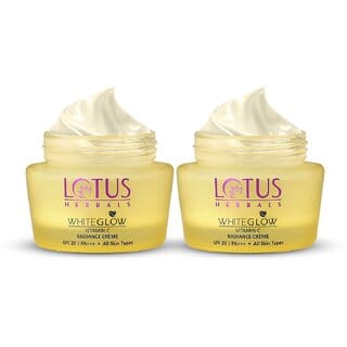 Lotus Herbals Whiteglow Vitamin C Radiance Cream Spf 20  For Dark Spots  Dull Skin Anti- Pollution 50G (Pack Of 2)