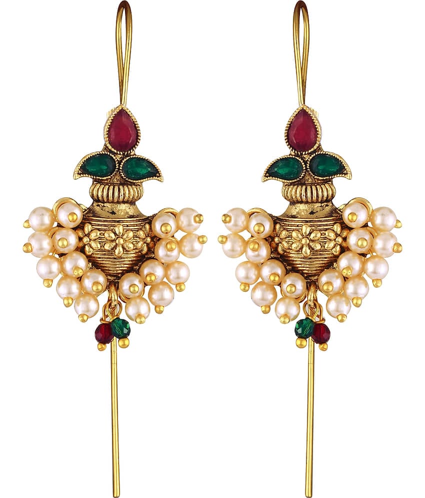 VIVASTRI Multi Color Ear Lobe Support Earrings ( Pack of 1 )
