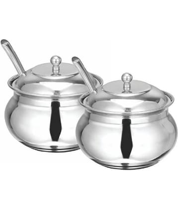 erum GHEE POT Steel Oil Container/Dispenser Set of 2 200 mL