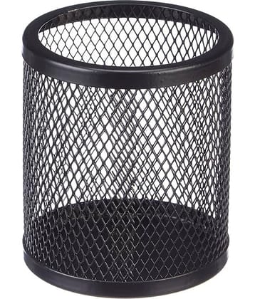 ECLET Black Pen Holder Cup for Desk, Black Wire Mesh Pencil Cup Holder for Desk Office Pen Organizer_E