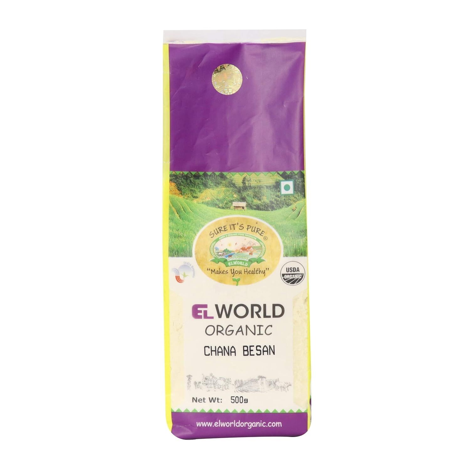 Elworld Agro & Organic Food Products  Chana Besan 500g