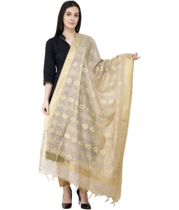 A R Silk Gold Brasso Hand Painted Dupatta