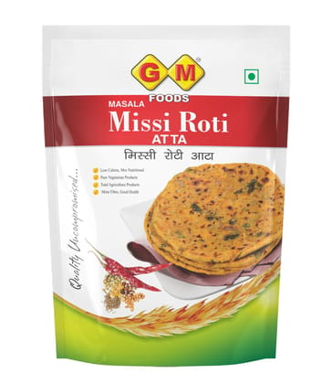 GM Foods Missi Roti Atta 400 Grams| Spiced with Indian Seeds & Herbs | Rich in Protein, Vitamins, Minerals & Micronutrients | Healthy and Tasty |