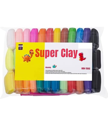 ECLET (Pack of 12) Air Dry Clay, Colorful Children Soft Clay, Creative Art Crafts, Gifts for Kids-Multi Color. Non-Toxic Modeling Magic Fluffy Foam Bouncing Clay Putty Kit for Kids with Tools .132