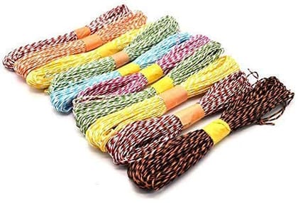 Nawani Shaded Paper Rope Threads for Various Art and Craft Projects and Decoration (15 metre, Set of 6)