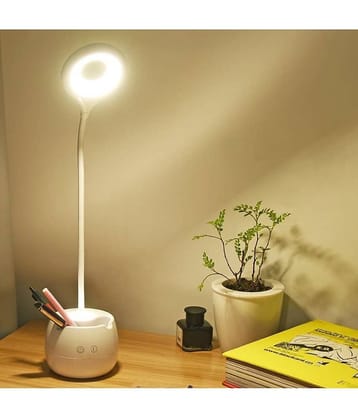 IDOLESHOP - White Study Table Lamp ( Pack of 1 )