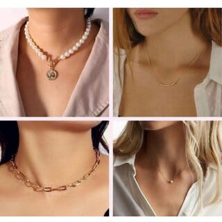 pack of 4 chain necklace for women  girls