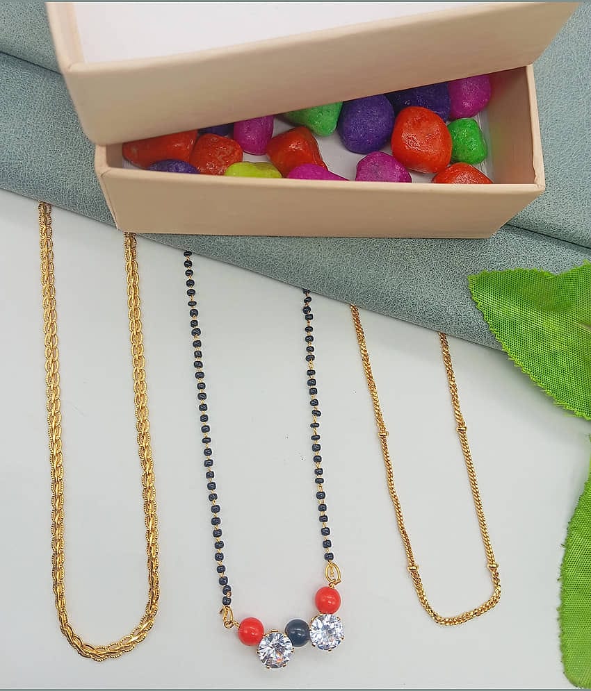 shankhraj mall Golden Mangalsutra ( Pack of 1 )