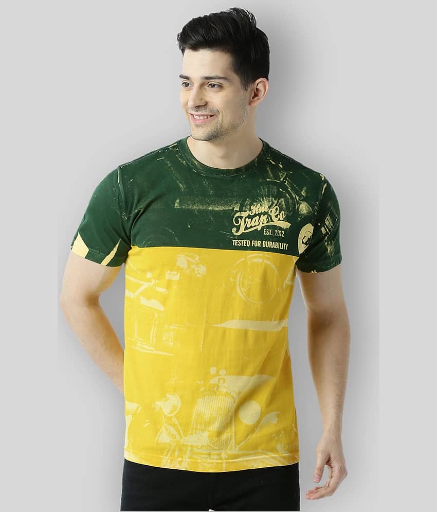 Huetrap Pack of 1 Cotton Regular Fit Men's T-Shirt ( Yellow )