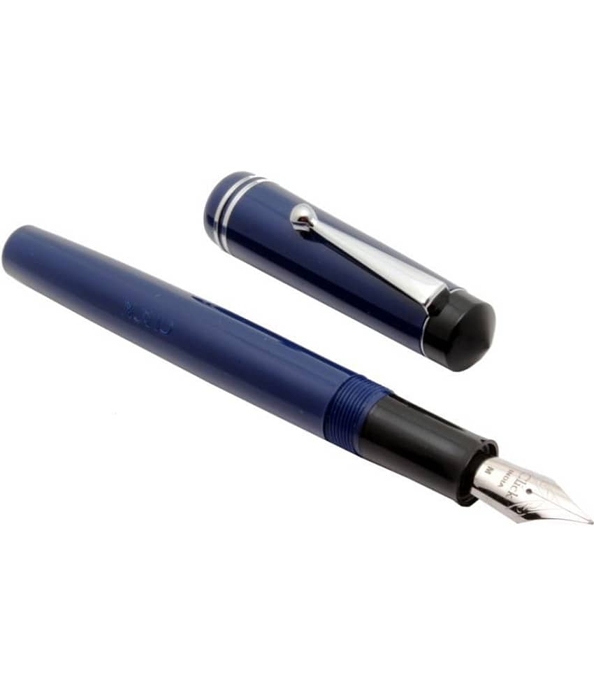 Click Aristocat Acrylic Fountain Pen With Medium Nib 3in1 Ink Filling System - Blue