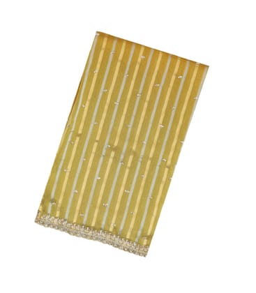 Mustard Woven Organza Tissue Saree With Brocaded Stripes & Embroidery-EN1677-Mustard