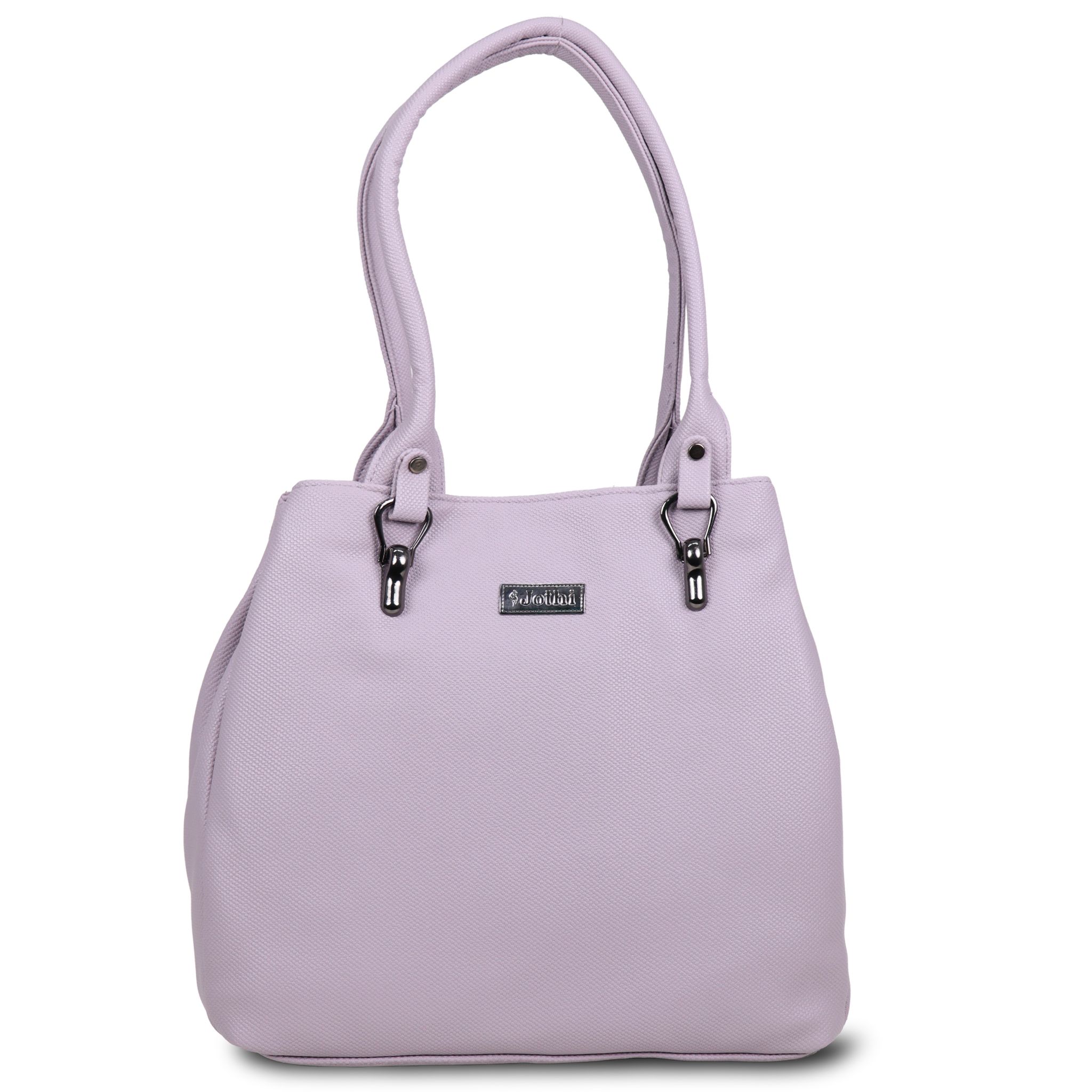 Jothi Lumira Premium Womens Handbag | Multi-Compartment Synthetic Leather Tote | Pebbled Finish | Soft Base | Water-Resistant | Lavender