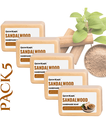 Growkesh Skin Whitening Sandalwood Soap Soap for All Skin Type ( Pack of 5 )