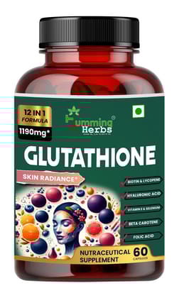 Humming Herbs Glutathione Skin Radiance Capsules - 1190mg Antioxidant Formula with Hyaluronic Acid, Alpha Lipoic Acid, Biotin & Vitamins for Brightening & Anti-Aging Humming Herbs Glutathione Skin Radiance Capsules - 1190mg Antioxidant Formula with Hyaluronic Acid, Alpha Lipoic Acid, Biotin & Vitamins for Brightening & Anti-Aging