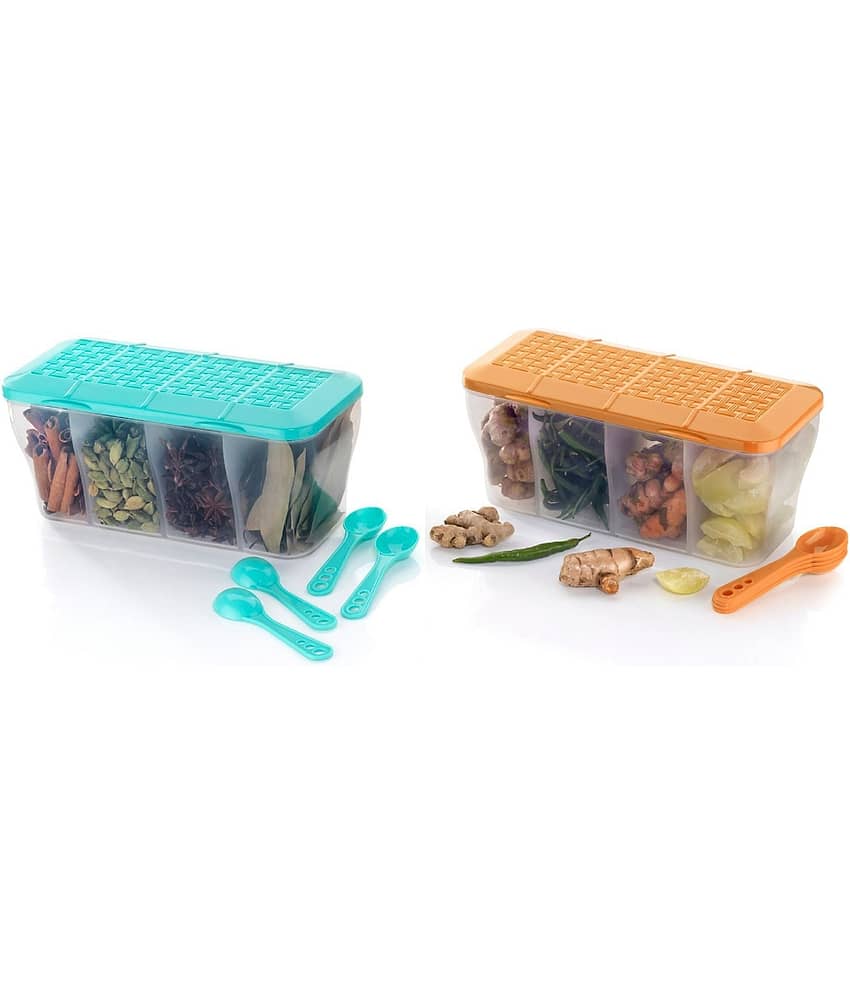 Analog Kitchenware Dal/Masala/Vegetable Plastic Multicolor Pickle Container ( Set of 2 )