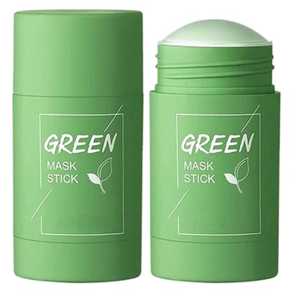 Elecsera Green Tea Purifying Clay Stick Mask Oil Control Anti-Acne Eggplant Solid Fine, Portable Cleansing Mask Mud Apply Mask, Green Tea Facial Detox (40 ml)