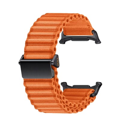 Valente Durable Woven Nylon Trail Watch Bands for Samsung Galaxy Watch Ultra-Orange