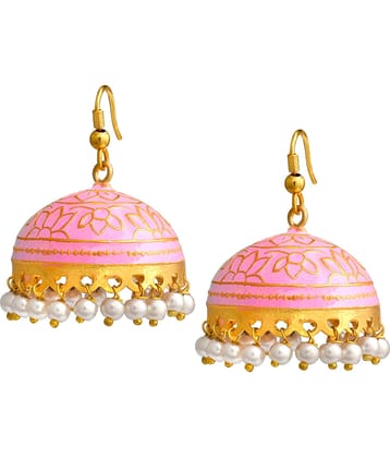 Spargz - Pink Jhumki Earrings ( Pack of 1 )