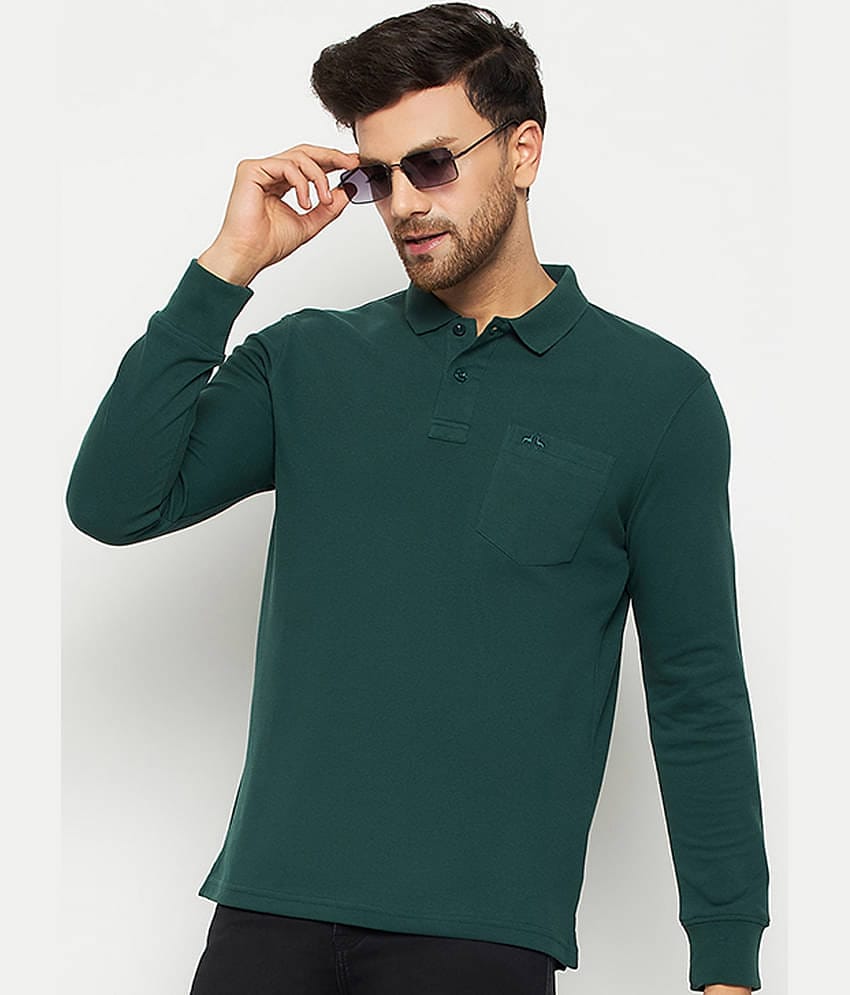 98 Degree North Pack of 1 Cotton Blend Regular Fit Solid Full Sleeves Men's Polo T Shirt ( Maroon )