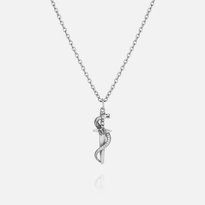 SERPENT (SILVER) PENDANT+CHAIN-50 CM