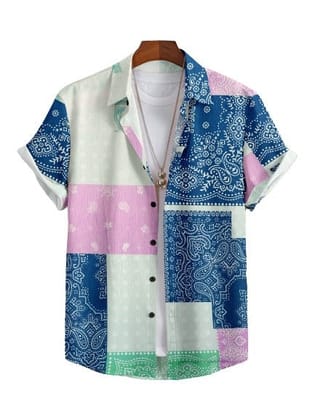 "Jaipur Jewel: Mandala Art Design Half Sleeve Shirt"-S