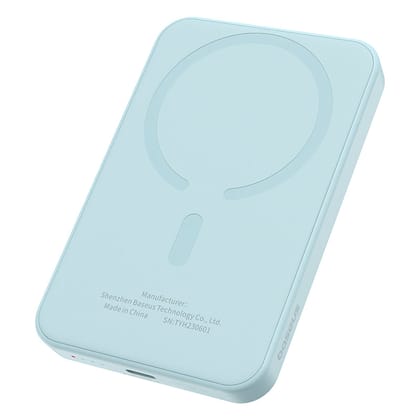 Baseus Magnetic Mini Wireless Fast Charge Power Bank 5000mAh 20W （With Simple Series Charging Cable Type-C to Type-C (20V/3A) 30cm White)-Blue / 5000mAh 20W
