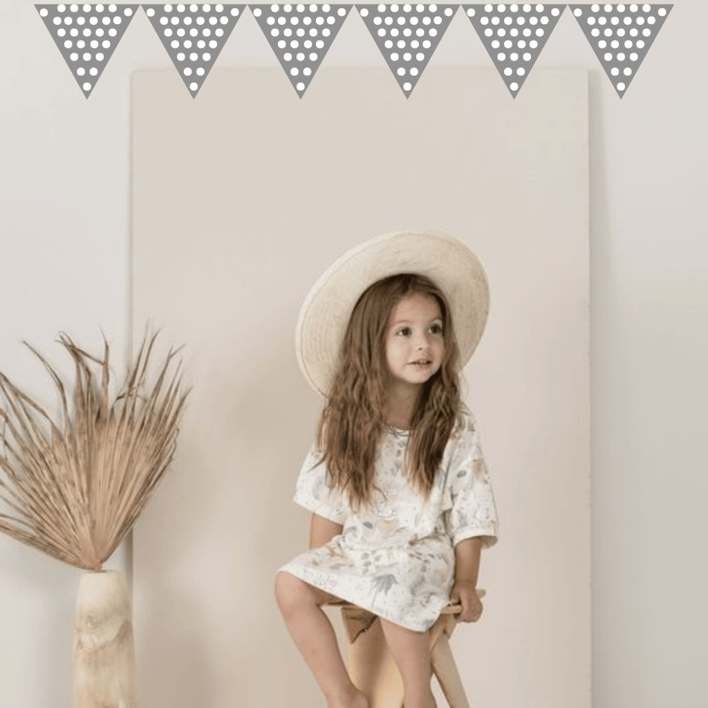 Polka Dot Silver Triangular Bunting Banner - 10FT - 1PC - Party and Festive Needs | Buy online on ZillyBuy