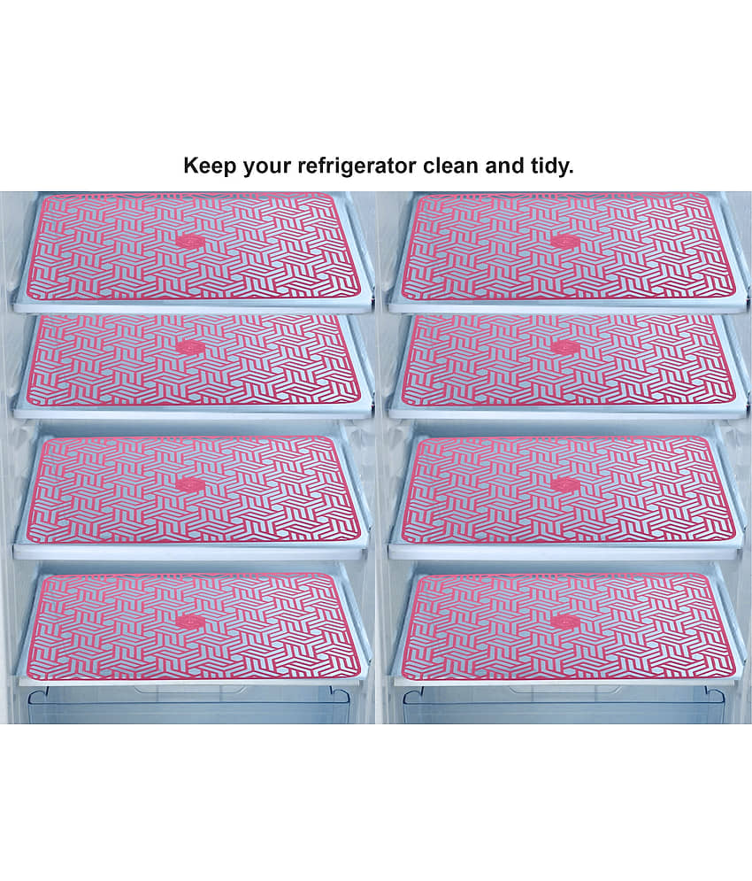E-Retailer Set of 8 PVC Pink Fridge Mats