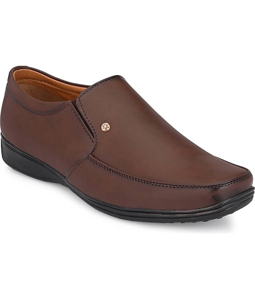 John Karsun Brown Men's Slip On Formal Shoes