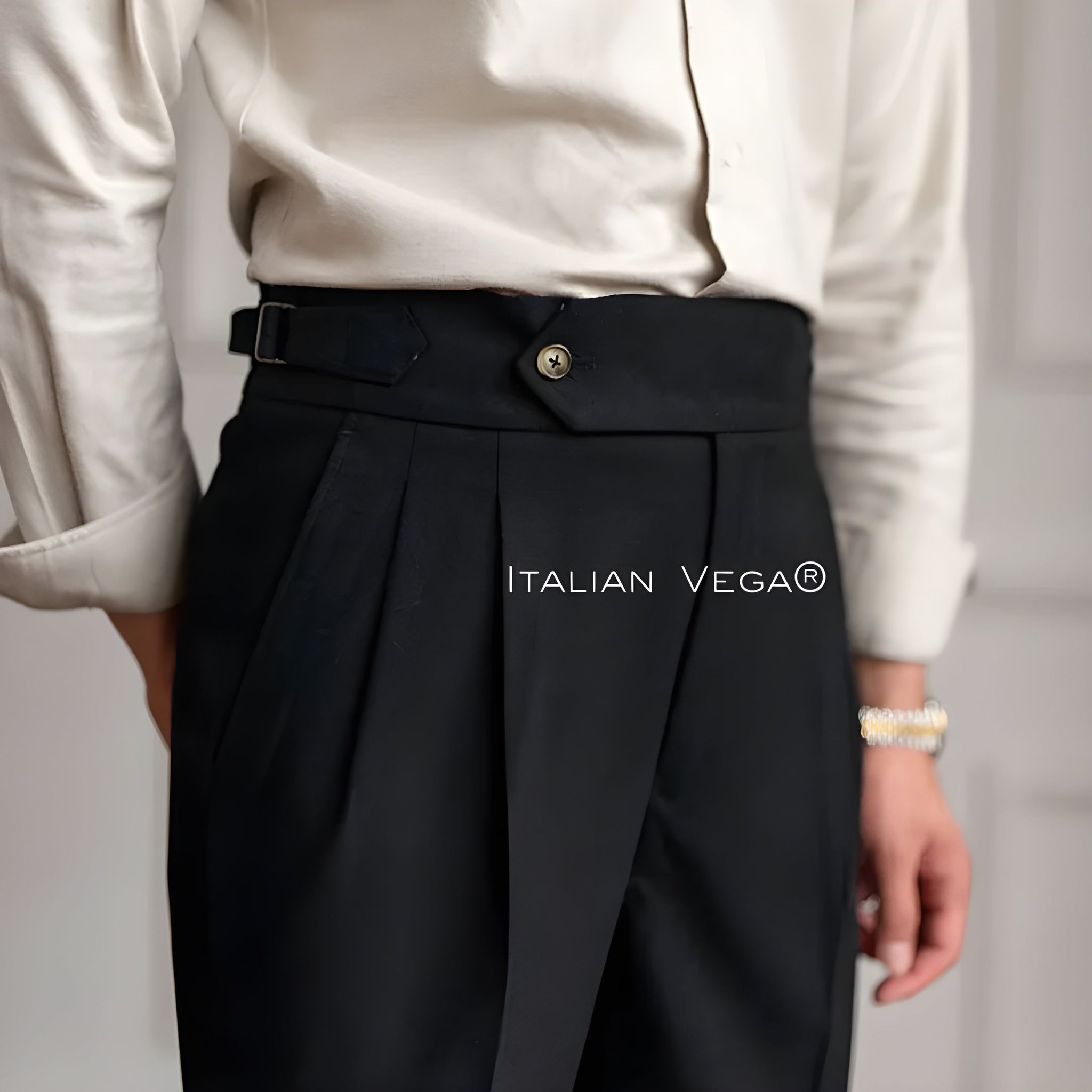 Italian Black Signature Formal Gurkha Pants by ITALIAN VEGA®-28