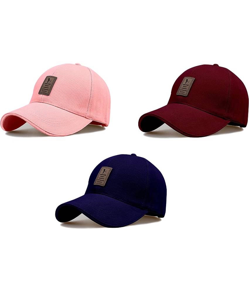 Bolax Pack of 3 Cotton Men's Cap ( Pink )