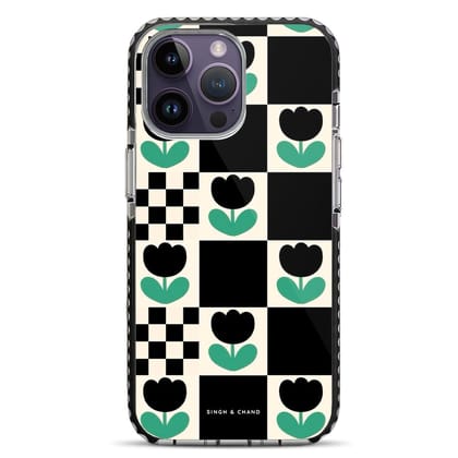 Checkered Flower iPhone 14 Pro Stride Phone Case-Stride